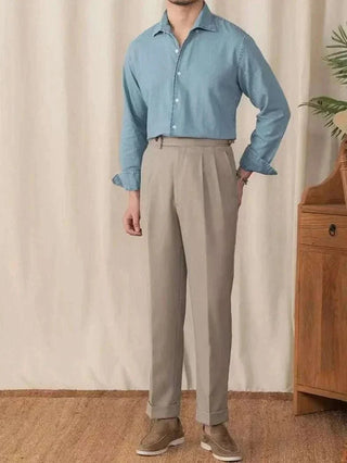 Chemise vintage décontractée en denim à manches longues
