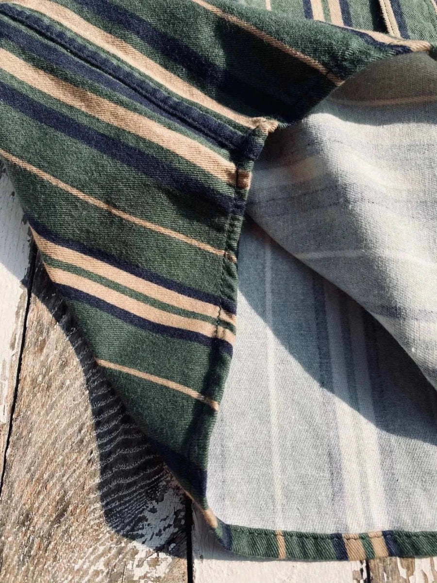 Chemise vintage d’été rayée en coton