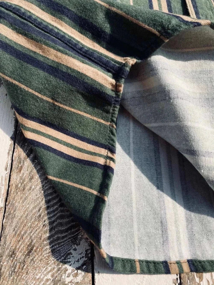 Chemise vintage d’été rayée en coton