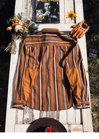 Chemise vintage d’été rayée en coton