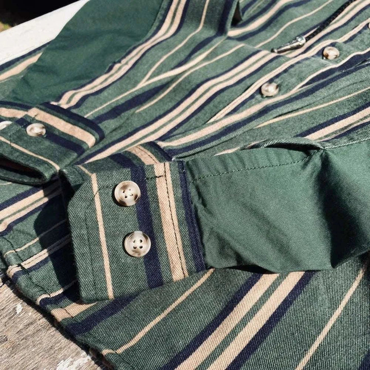 Chemise vintage d’été rayée en coton