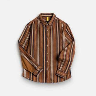 Chemise vintage d’été rayée en coton