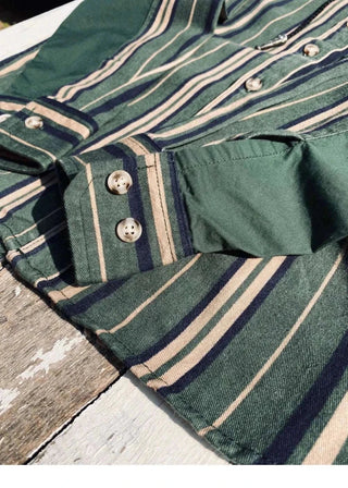 Chemise vintage d’été rayée en coton