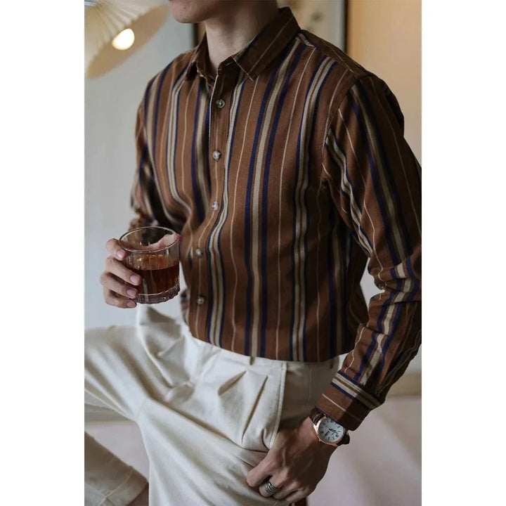 Chemise vintage d’été rayée en coton